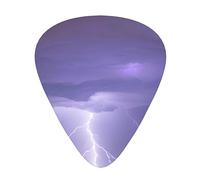 12-Piece Mixed Thickness Lightning Storm patterns Guitar Pick Set - Designed for Acoustic and Electric Guitars
