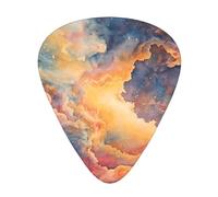 12-Piece Mixed Thickness Magic starry sky watercolor Patterned Guitar Pick Set - Designed for Acoustic and Electric Guitars