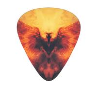 12-Piece Mixed Thickness Majestic Flame Bird patterns Guitar Pick Set - Designed for Acoustic and Electric Guitars