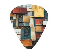 12-Piece Mixed Thickness Memory Fragments Patterned Guitar Pick Set - Designed for Acoustic and Electric Guitars