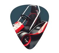 12-Piece Mixed Thickness Mini Kart Patterned Guitar Pick Set - Designed for Acoustic and Electric Guitars