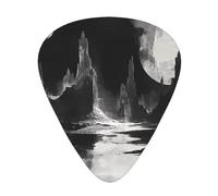 12-Piece Mixed Thickness Monochrome Phantom patterns Guitar Pick Set - Designed for Acoustic and Electric Guitars