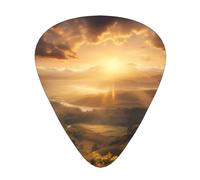 12-Piece Mixed Thickness morning sun Patterned Guitar Pick Set - Designed for Acoustic and Electric Guitars