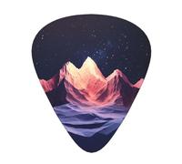 12-Piece Mixed Thickness Mountains at night Patterned Guitar Pick Set - Designed for Acoustic and Electric Guitars