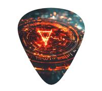 12-Piece Mixed Thickness Mysterious symbols patterns Guitar Pick Set - Designed for Acoustic and Electric Guitars