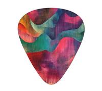 12-Piece Mixed Thickness Op Art Weave Patterned Guitar Pick Set - Designed for Acoustic and Electric Guitars