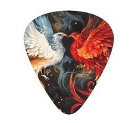 12-Piece Mixed Thickness Phoenix and Rose patterns Guitar Pick Set - Designed for Acoustic and Electric Guitars