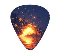 12-Piece Mixed Thickness Pixel Particle Storm patterns Guitar Pick Set - Designed for Acoustic and Electric Guitars