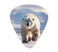 12-Piece Mixed Thickness polar bear Patterned Guitar Pick Set - Designed for Acoustic and Electric Guitars