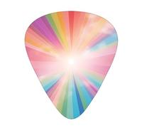 12-Piece Mixed Thickness Pure Rainbow Patterned Guitar Pick Set - Designed for Acoustic and Electric Guitars