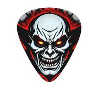 12-Piece Mixed Thickness Red and Black Evil Ghost patterns Guitar Pick Set - Designed for Acoustic and Electric Guitars