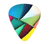 12-Piece Mixed Thickness Round palette Patterned Guitar Pick Set - Designed for Acoustic and Electric Guitars