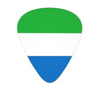 12-Piece Mixed Thickness Sierra Leone flag Patterned Guitar Pick Set - Designed for Acoustic and Electric Guitars