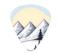 12-Piece Mixed Thickness White Snowy Mountains Patterned Guitar Pick Set - Designed for Acoustic and Electric Guitars