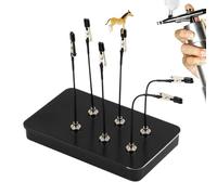 12-Piece Model Spray Paint Stand Base With Adjustable Magnetic Clip Set & Flexible Wire Clips | Rubber-Tip Holder For DIY Card Models Miniatures Welding & Metal Organizer For Model Spray Guns