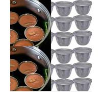 12-Piece Moi Moi Plates (Beans Pudding) with Lids, 16cm Traditional Nigerian Food Containers, Reusable Serving Cups