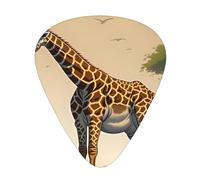 12-Piece Mother and child giraffe Patterned Guitar Pick Set - Available in 3 Thicknesses, Suitable for Acoustic and Electric Guitars
