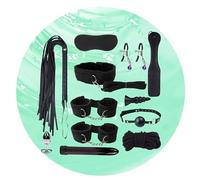 12-Piece Multi-Fix Strap Yoga Kit, Comfortable Fit Accessory, Home Aerobic Exercise, Mutual Training, Easy Storage Set (Black)+Y18