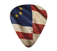 12-Piece national flag background print Guitar Pick Set - Available in 3 Thicknesses, Suitable for Acoustic and Electric Guitars