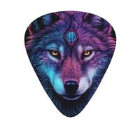 12-Piece Neon wolf with purple head Guitar Pick Set - Perfect for Beginners and Professionals (Bass, Electric, and Acoustic Guitars)