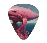 12-Piece Pink sea dream nuclear whale Patterned Guitar Pick Set - Available in 3 Thicknesses, Suitable for Acoustic and Electric Guitars