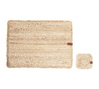 Beliani 12 Piece Placemats and Coasters Set QUANDONG Natural Jute, Brown