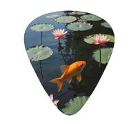 12-Piece pond filled with lotus leaves Patterned Guitar Pick Set - Available in 3 Thicknesses, Suitable for Acoustic and Electric Guitars