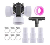 12 Piece Pool Bypass Valves Set with 3 Way Connection and ABS Adapters for Sand Filter Systems Includes Stainless Clamps Heavy Duty Pool Hose Clamps