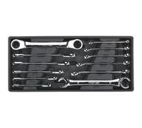 12 Piece PREMIUM Flare Nut & Ratchet Ring Spanner Set with Modular Tool Tray