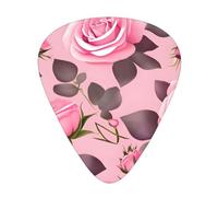 12-Piece Pretty Pink Roses print Guitar Pick Set - Available in 3 Thicknesses, Suitable for Acoustic and Electric Guitars