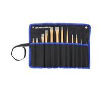 12 Piece Punch and Chisel Set, Included Tapered Pin, Flat Pin, Center Pin and Cold Chisels for Metalwork, Woodwork Masonry Work, Cement, Wall Chiseling, Welding Slag(with Canvas Bag)