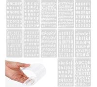 12-Piece Reusable Alphabet & Number Stencil Set for Crafting, Painting, and DIY Projects - Durable Plastic Templates for Professional Lettering