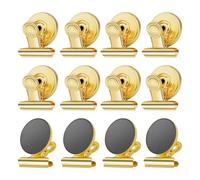 12 Piece Reusable Metal Refrigerator Magnets Secure Document Holders Paper Photo Display Clips Home Decors Multipurpose Document Clips
