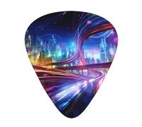 12-Piece Roads of the Future Patterned Guitar Pick Set - Available in 3 Thicknesses, Suitable for Acoustic and Electric Guitars