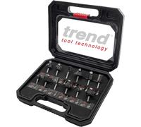 12 Piece Router Cutter Starter Set, 1/4 Inch Shank, Tungsten Carbide Tipped, Sto