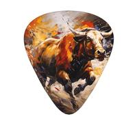 12-Piece Running cow Patterned Guitar Pick Set - Available in 3 Thicknesses, Suitable for Acoustic and Electric Guitars