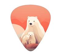 12-Piece Sad Polar Bear Patterned Guitar Pick Set - Available in 3 Thicknesses, Suitable for Acoustic and Electric Guitars