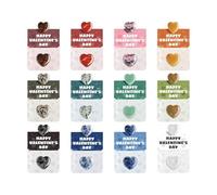 12 Piece Saint Greeting Cards - Mini Hearts, Stone Attached, 4.33 Inch Compact Postcard Set, Romantic Memories | For School Parties, Apprezz