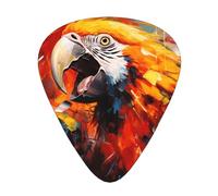 12-Piece Screaming Parrot Patterned Guitar Pick Set - Available in 3 Thicknesses, Suitable for Acoustic and Electric Guitars