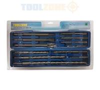 12 Piece SDS Chisel & TCT Drill Gouge Set Flat Pointed Groove Hammer