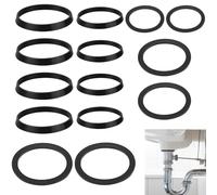 12-Piece Seal Washbasin Drain Seal Set for 41/4 Inch (32 mm) Sealing Set for 41/2 Inch (40 mm) Siphon Seals for Standard Siphons Bottle & Design Siphon 2 x Wedge 2 x Flat