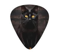 12-Piece Serious Cat Patterned Guitar Pick Set - Available in 3 Thicknesses, Suitable for Acoustic and Electric Guitars