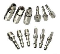 12-piece Set, 1/4 and 3/8 inch Sizes, for bsp Threads, for Quick Release Design, Includes Male and Female