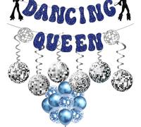 12 Piece Set Disco Ball Balloons, Dancing Queen Disco Birthday Party Decorations, Suitable For 60s 70s 80s 90s Disco Fever Party Supplies