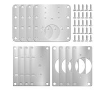 12 Piece Set of Cabinet Door Hinge Repair Panels, Cabinet Door Hinges, Hinge Repair Panels, Side Hinge Panel Repair Parts, Furniture Folding Hinges, Stainless Steel Hinges