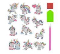 12-Piece Set of Cartoon Animal Stickers, Children's Sticker Production, Waterproof Stickers, Children's Toys, Cute Diamond Stickers, Creative Intellectual Games, Interesting DIY Stickers