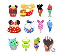 12-piece set of Cruise Door Magnets Decorations Ice Cream Shape, Bright Exquisite and lovely Party Decor, for cruise ship door, metal cabinet door, blackboard, whiteboard, refrigerator, iPad