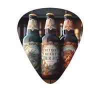 12-piece set of guitar picks3 beer bottles Prints comfortable and wear-resistant crisp tone for guitar and ukulele