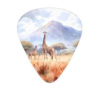 12-piece set of guitar picksAfrican Savanna Giraffe Prints comfortable and wear-resistant crisp tone for guitar and ukulele