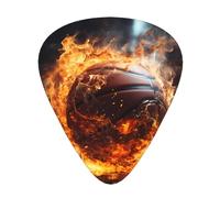 12-piece set of guitar picksBasketball on Fire and Water Flame Splashing Prints comfortable and wear-resistant crisp tone for guitar and ukulele